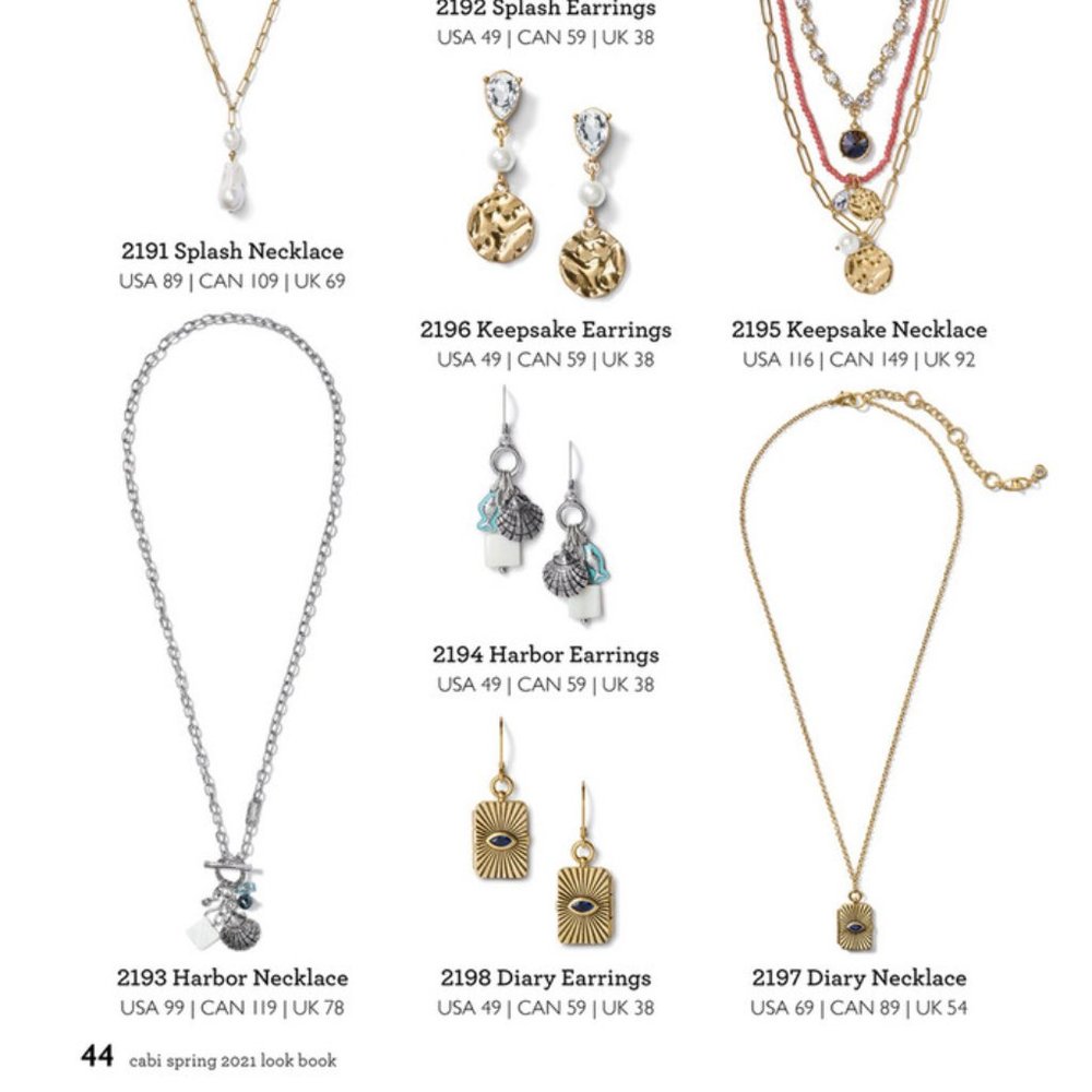 Cabi Harbor Necklace #2193 and earrings #2194